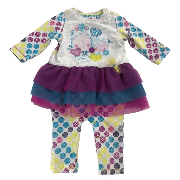 deux par deux One piece Polka Dot Tutu Romper Girl's 9 M - Picture 1 of 5